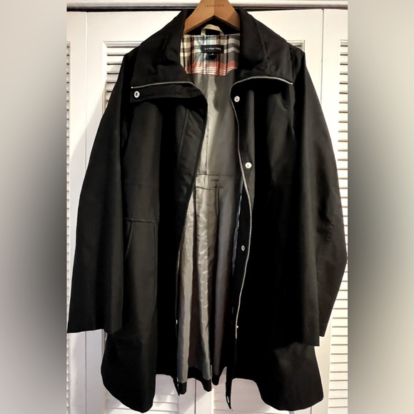 Lands' End Jackets & Coats Lands End Womens Black Trench Coat Euc